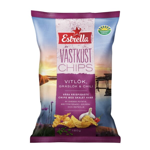 Västkustchips Vitlök, Gräslök & Chili